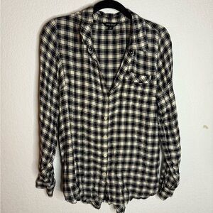 Lucky Brand Black and White Checkered Shirt